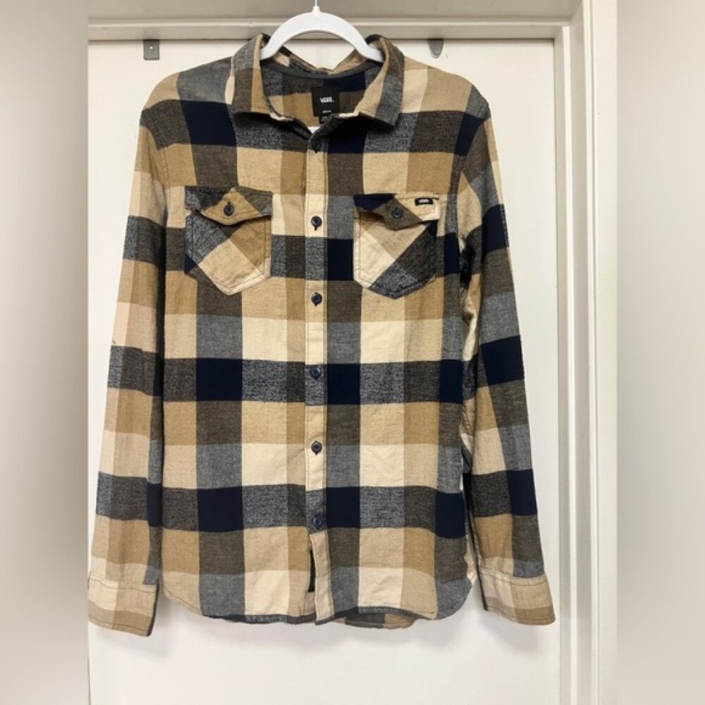 VANS plaid flannnel - slim fit - size M - navy blue